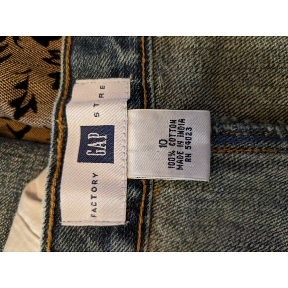 Gap Denim Skirt 10 Blue Jean Modest Womens Front Slit - Picture 2 of 6